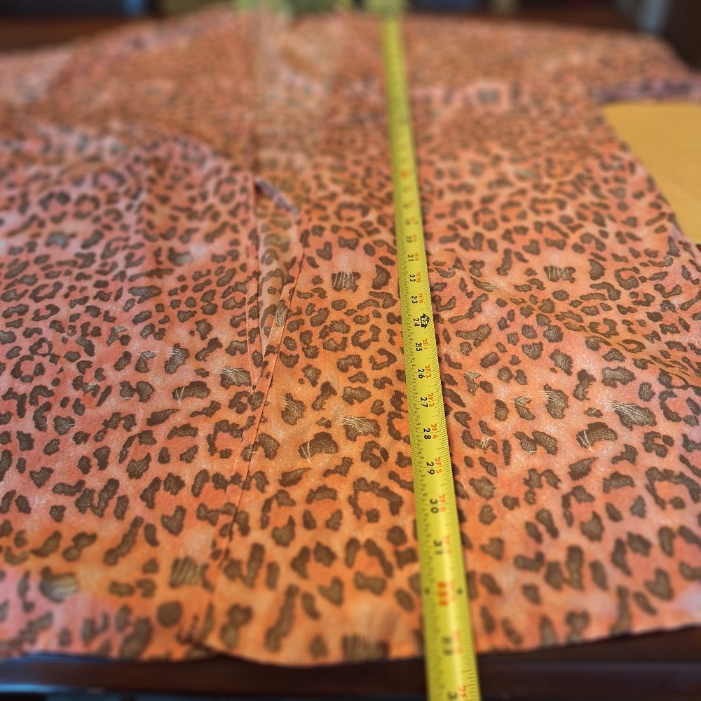 NICE! Pinkish Coral Leopard Print Kimono Sz Large By mts - Picture 12 of 16